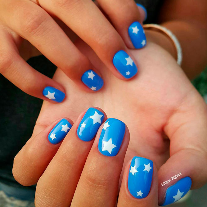Fourth of July Nails with Stars