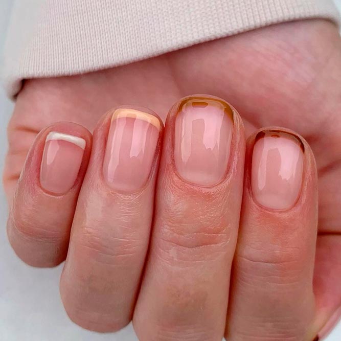 Brown French Nails
