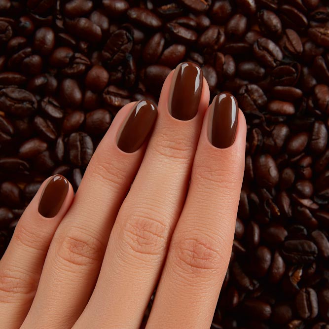 Dark Chocolate Brown Nails