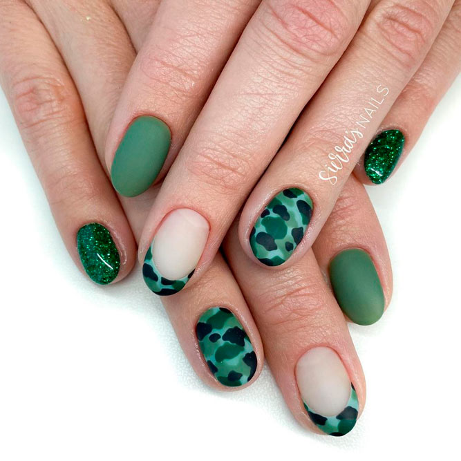 Military Matte French Nail Designs