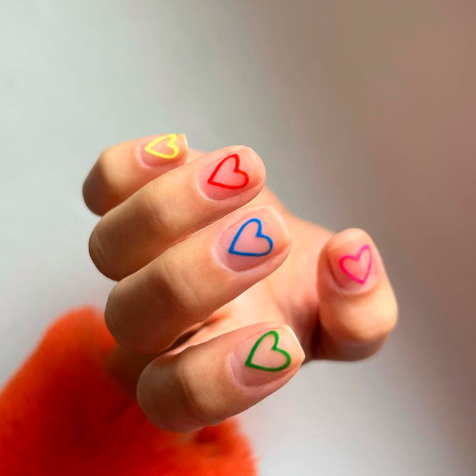 heart nail designs for short nails