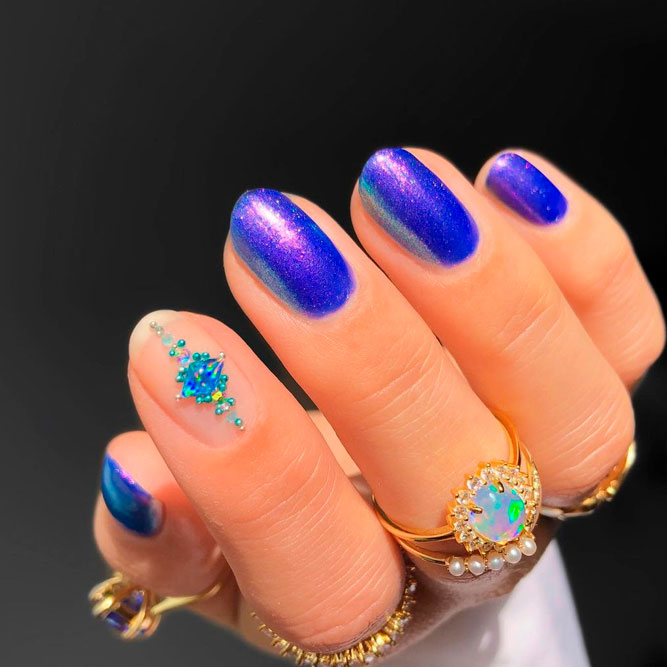 Blue Short Nail Ideas