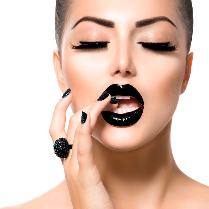 Black Lipstick Nails Mix