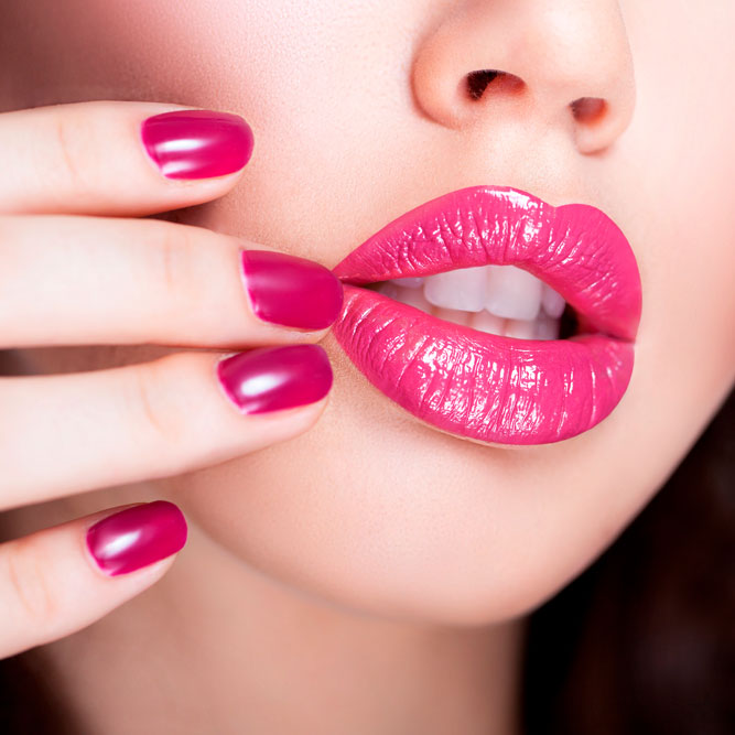 Pink Lipstick Nails Shades