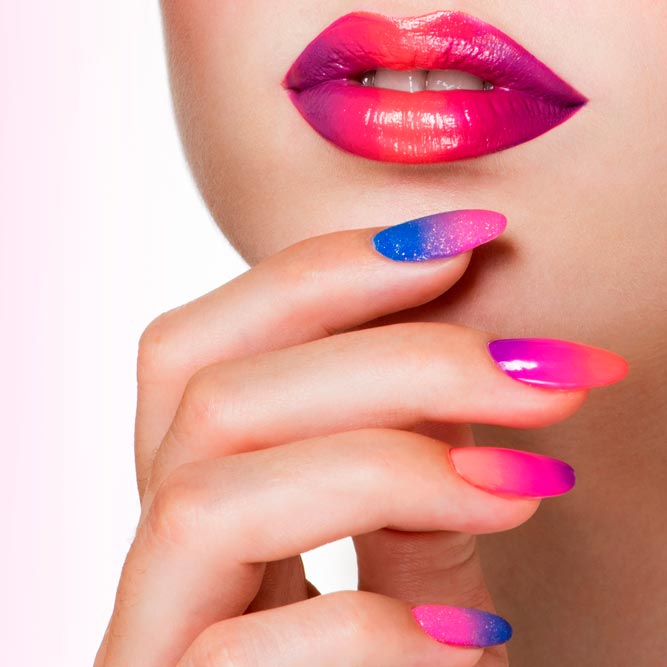 Ombre Lipstick With Nail Polish