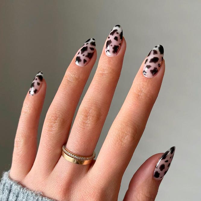 Oval Nail Designs With Animal Print