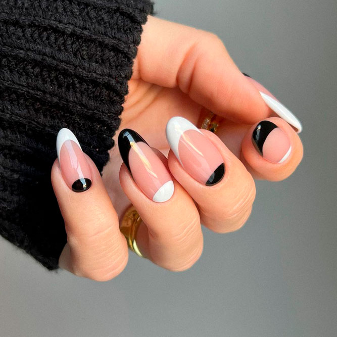 French Tip Oval Nails