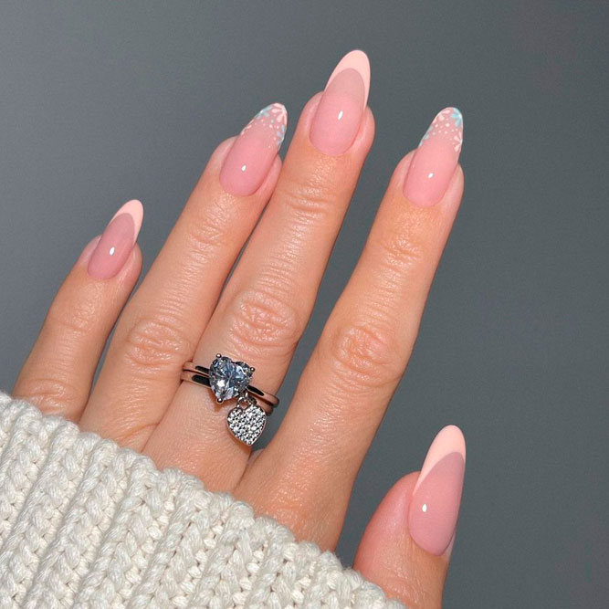 Natural French Tip Nails for Oval Shape