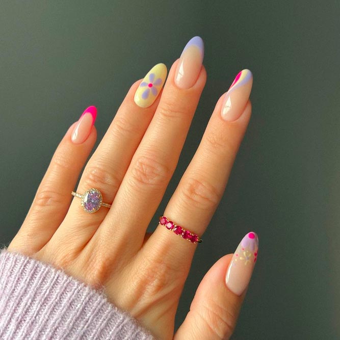 Abstract Oval Nails Designs