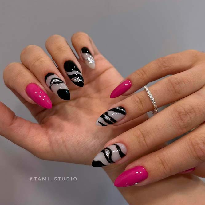 Dark Pink Nails Designs