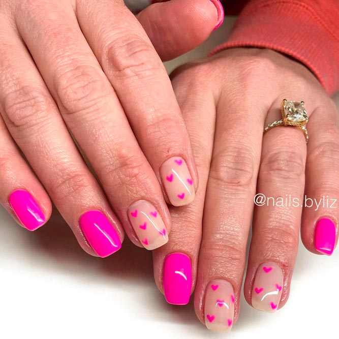 Cute Dark Pink Nails