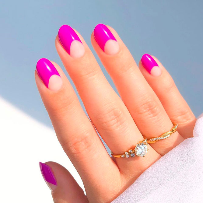Clear Short Pink Nails Ideas