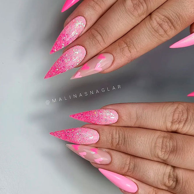 Stiletto Pink Nails 