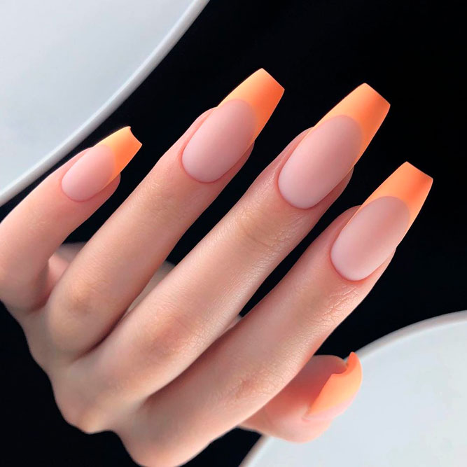 Matte French Tip Nails for Ballerina Nails
