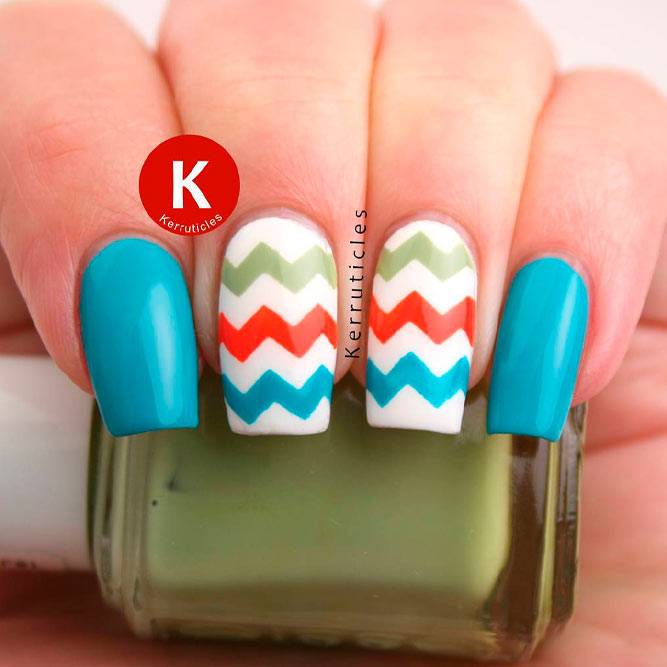 Chevron Pattern for Summer Nails Designs