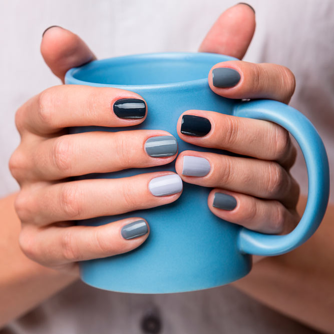 Trendy Coffee Cup Images Grey Nails