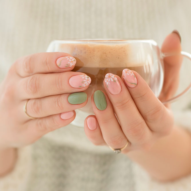 Cute Coffee Cup Images Nude Nails