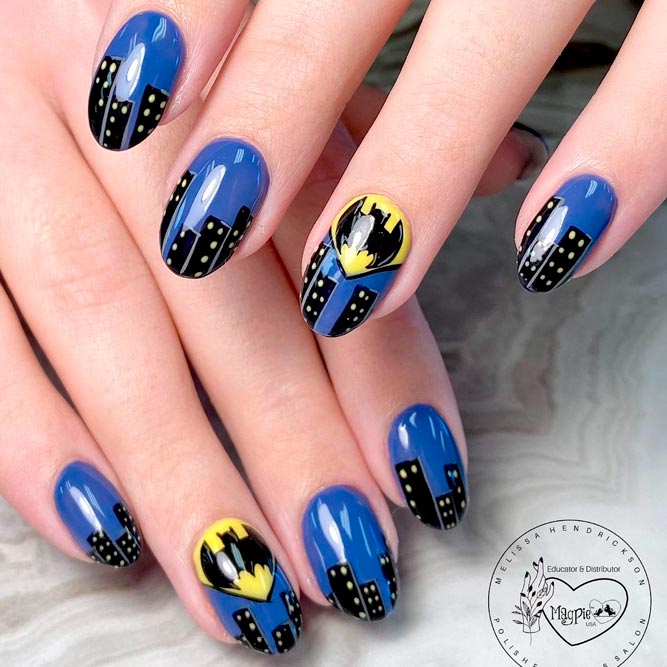 Batman Nails Art