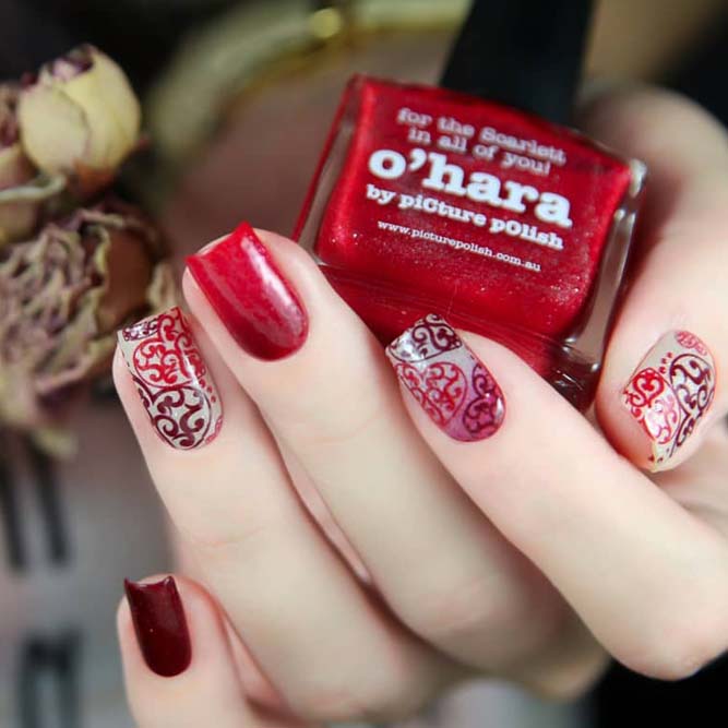 Ombre Nails with Damask