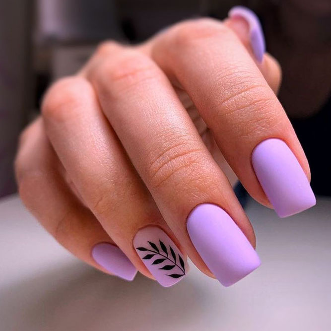 Matte Lavander Nails For Business Ladies