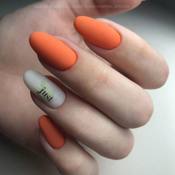 Orange Color For Halloween Nails