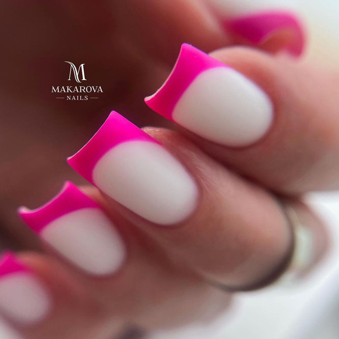 Matte Pink French Nails
