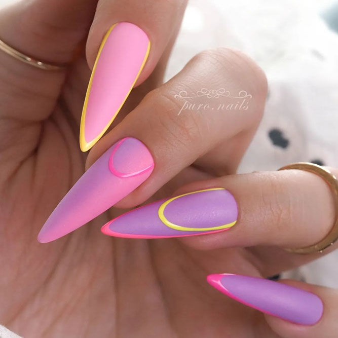 Long Matte Pink Nails