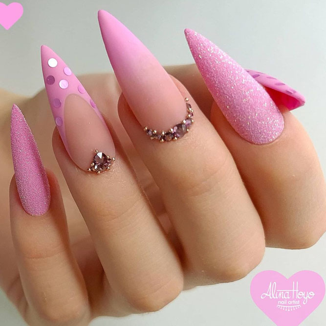 Cute Light Matte Pink Nails