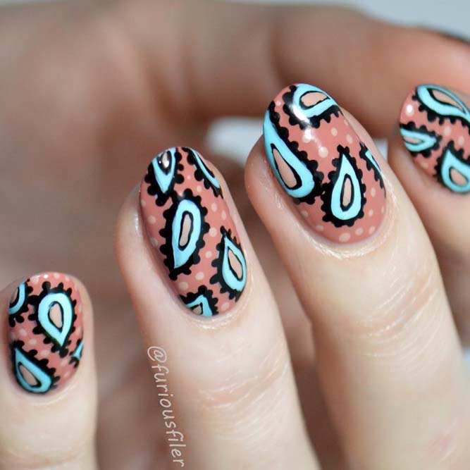 Paisley Nails For Summer Time