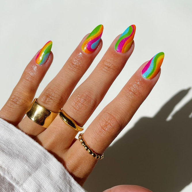 Tropical Nails Multi Colored Art