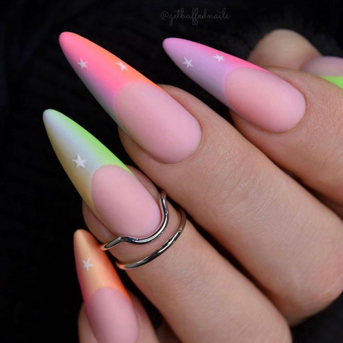 Ombre Rainbow Nails