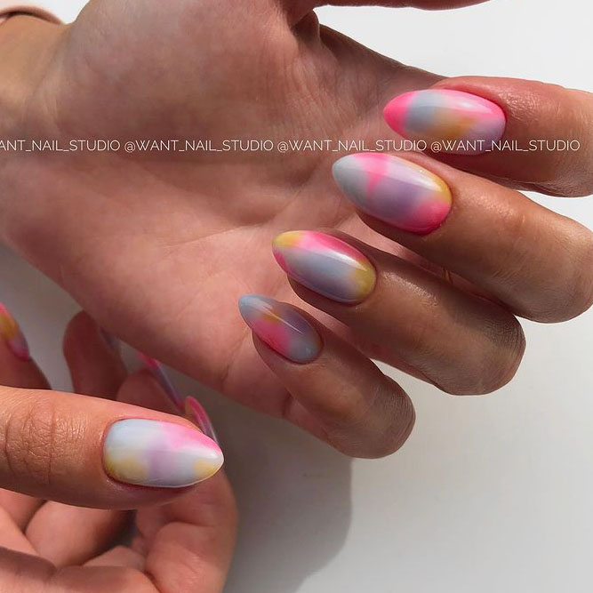 Watercolor Rainbow Nails