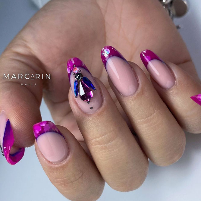 Long Round Nails with Stones