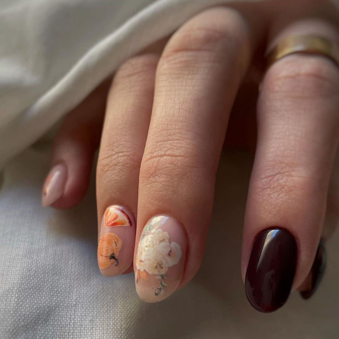 Thanksgiving Nails Designs With Pumpkins