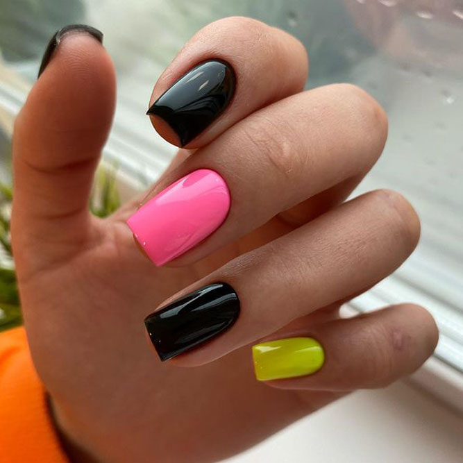 Gel Nails with Bright Colors
