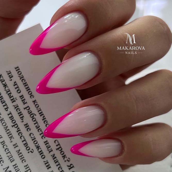 White and Pink French Tip Nails