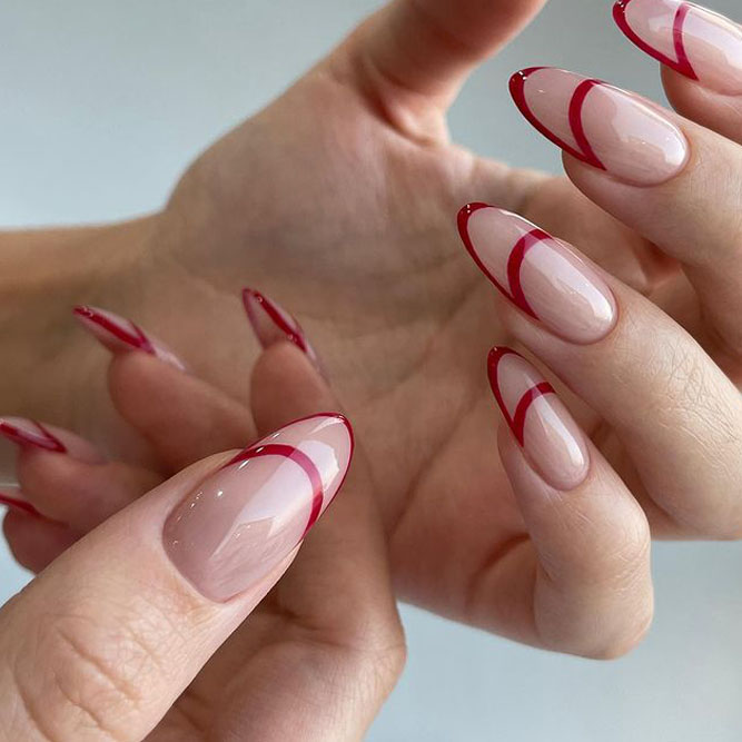 French Red Nails