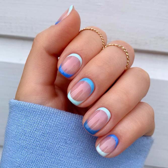 Pastel Reverse French Tip Nails