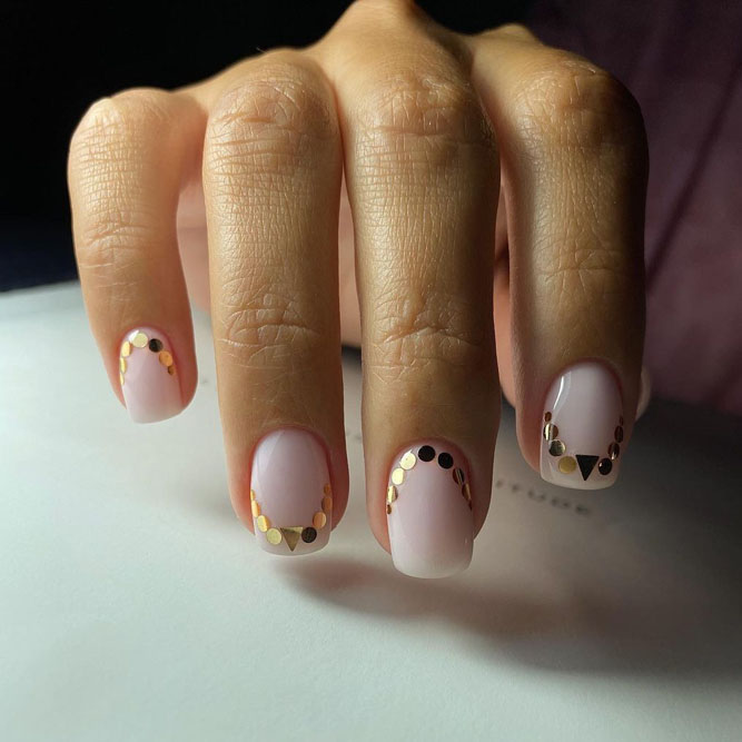 Gold Reverse French Manicure