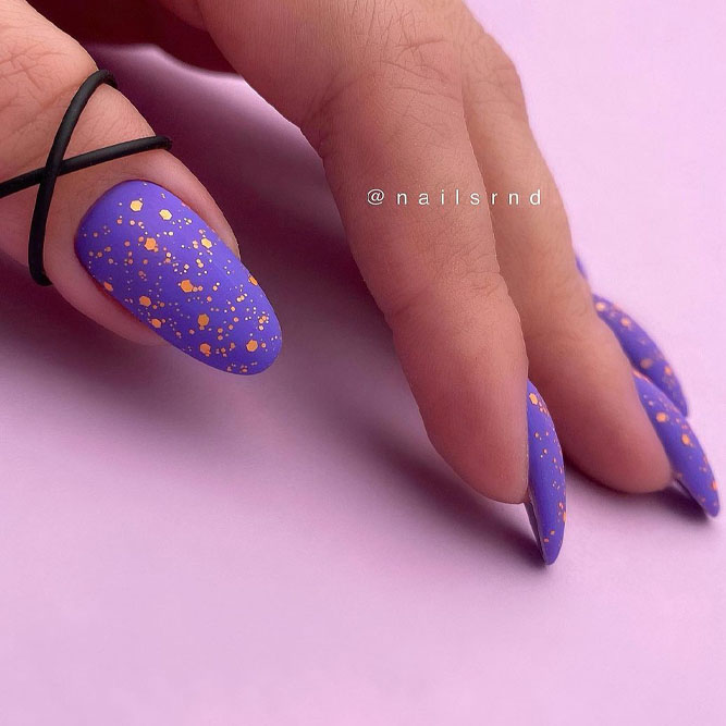 Matte Purple Gel Nail Designs