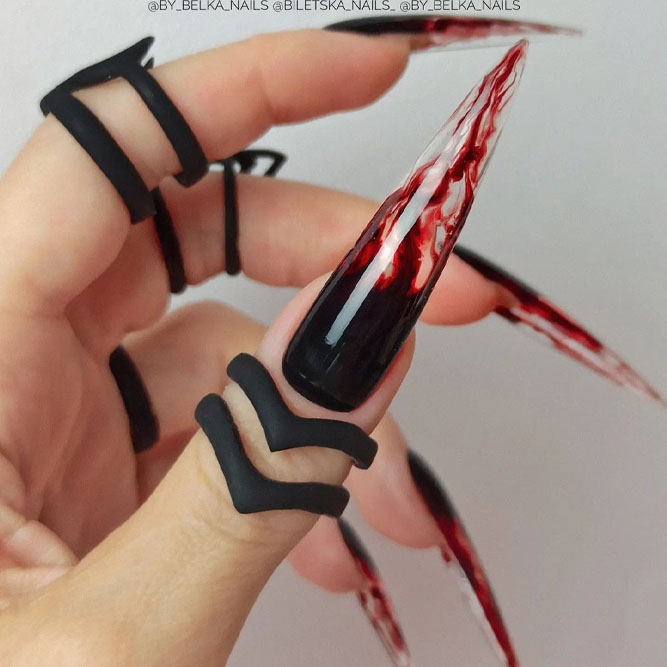 Vampire Halloween Nails Designs