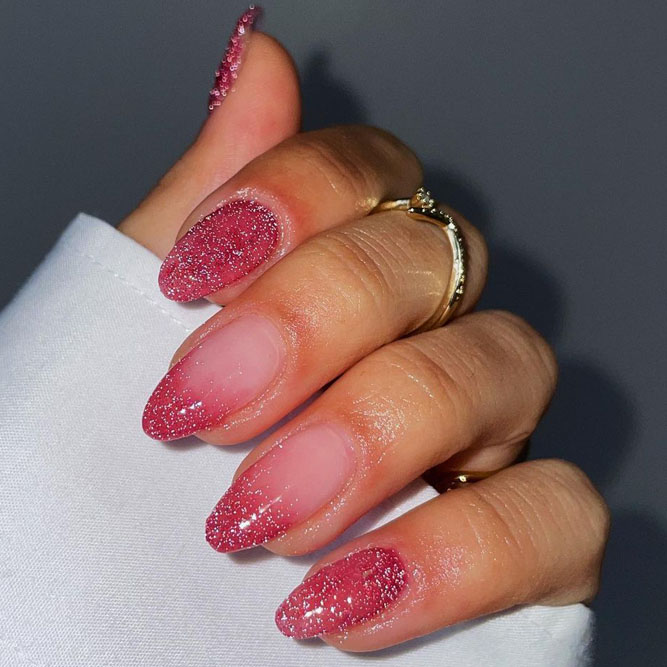 Rose Gold Glitter Nails