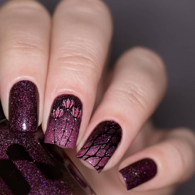 Dark Rose Gold Accents For Your Nails
