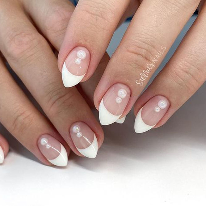 White French Nails Polish Designs