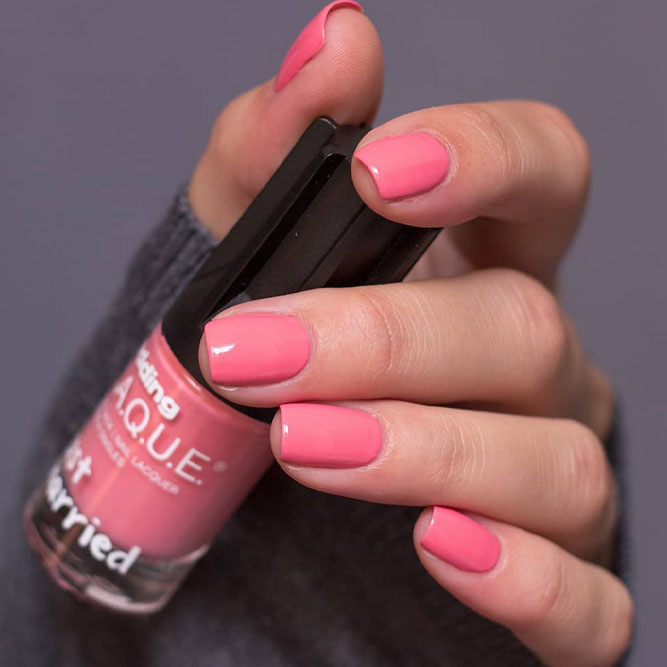 Bright Blush Pink Nails Polishes