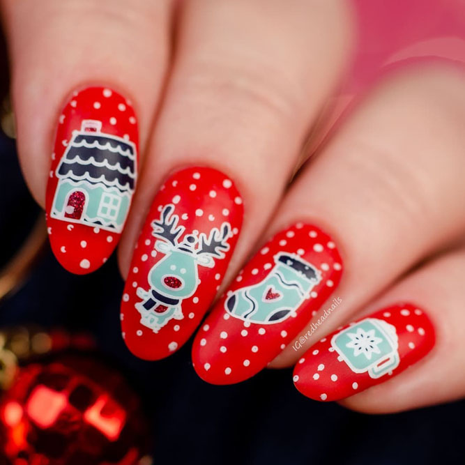 Christmas Nails Designs With Deer