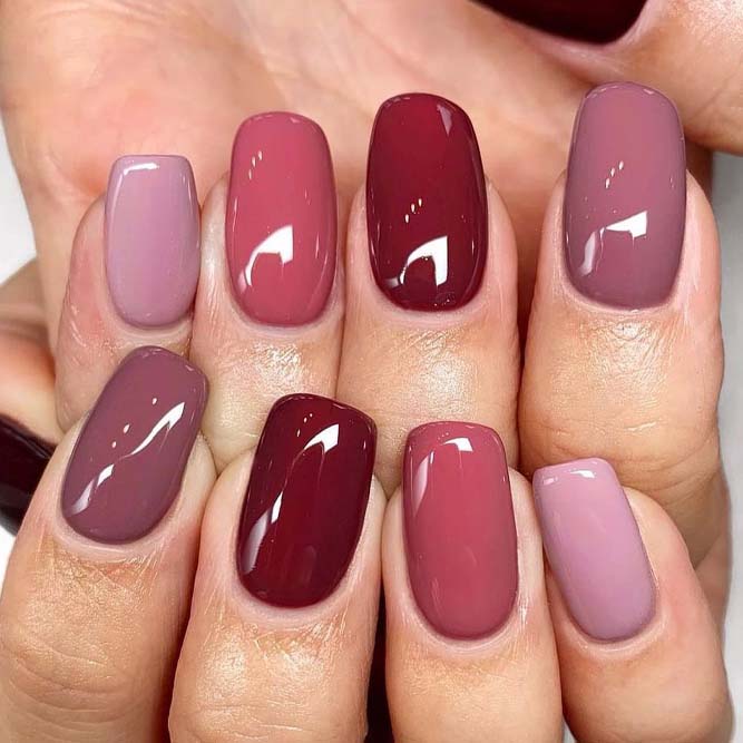 Dark Mauve Color Nails Ideas