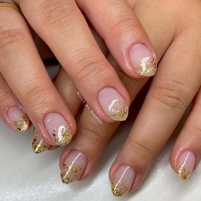 Classic Gold Ombre Nails