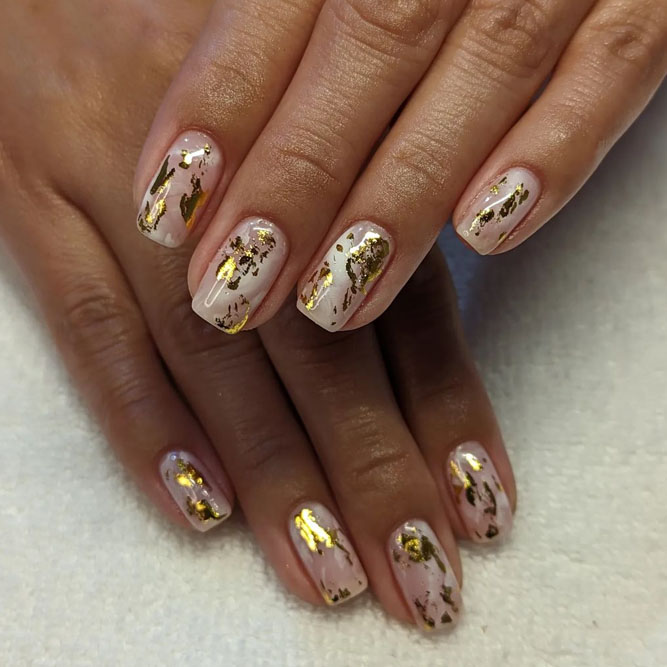 Square Nail Designs with Foil