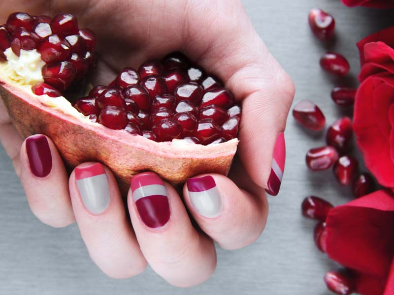 Stylish Nail Art Designs That Pretty From Every Angle : Burgundy and  Glitter Nails